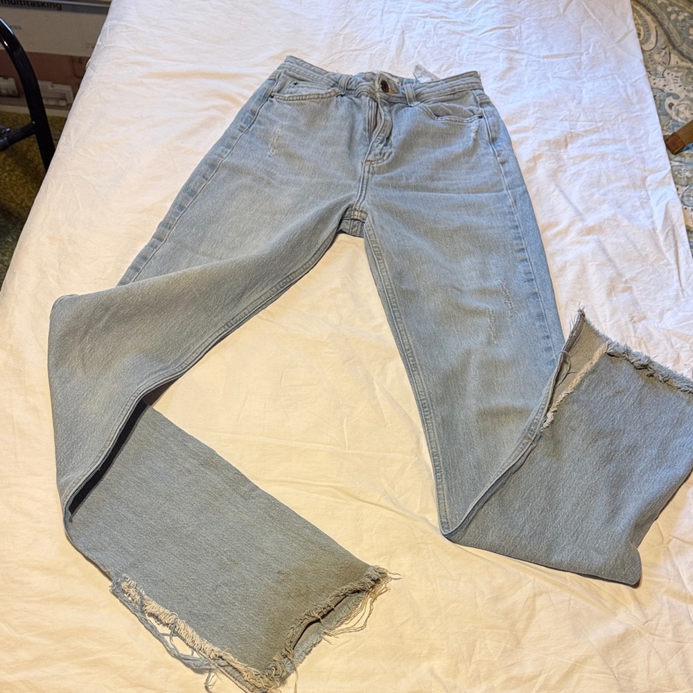 Zara Straight Leg Jeans - Light Blue